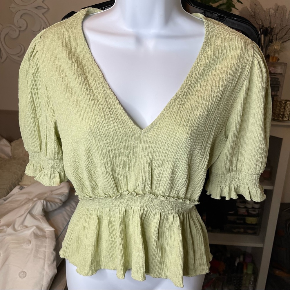 NWT ASOS Green Peplum Top